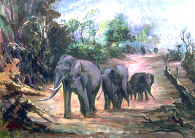 Tamil Art - Elephant Walk - Jayalakshmi Satyendra